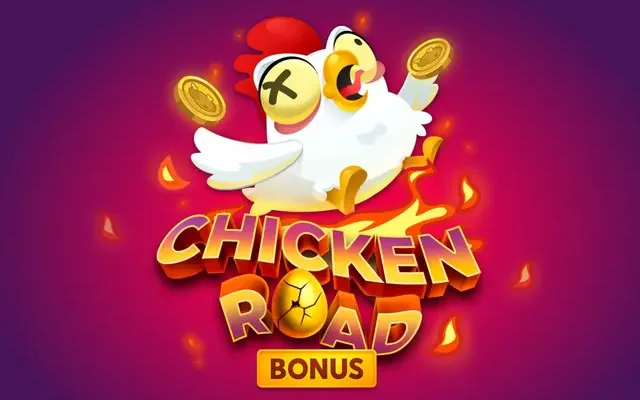 Chicken Road Bonus spelbanner med flygande höna